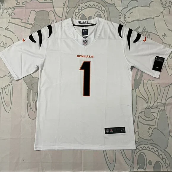 Cincinnati Bengals NFL No. 1 Chase White Jersey
